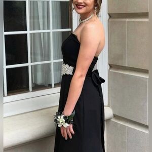 Vera Wang Black Strapless Dress with Silver Accents - Women’s Size 6 Altered